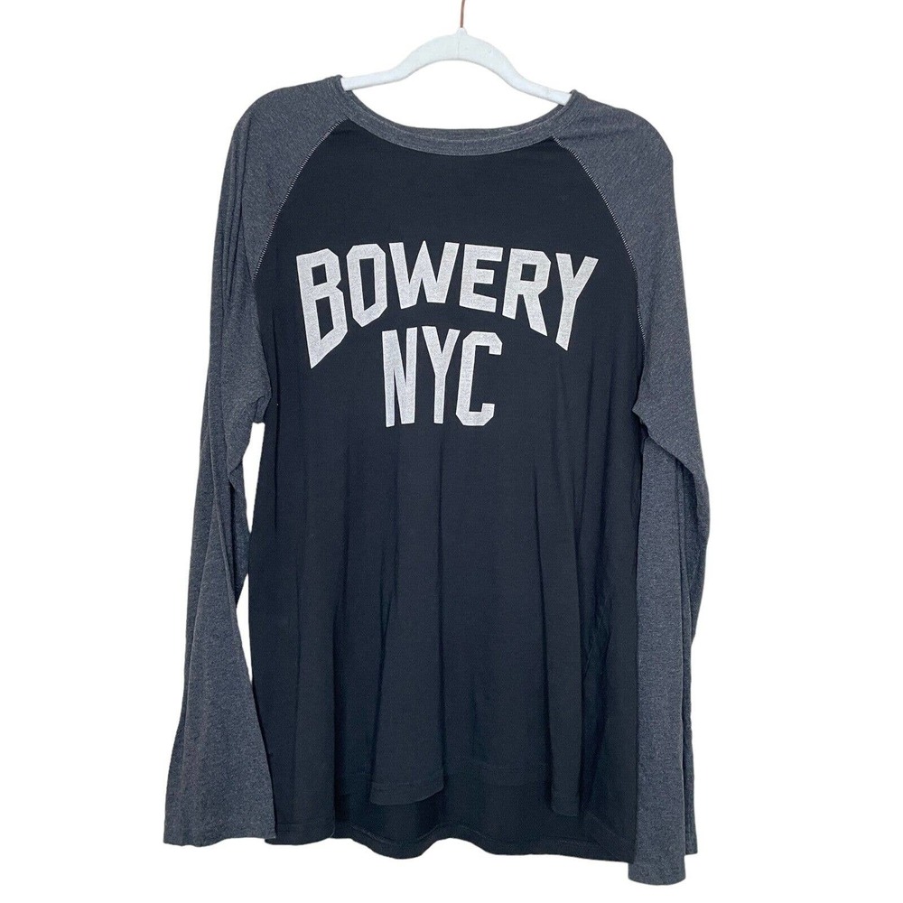 John Varvatos XL Mens Black Pima Cotton Long Sleeve Bowery NYC T Shirt